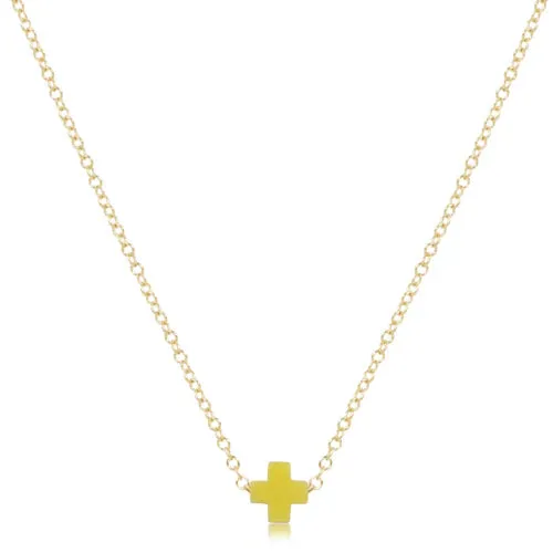 SIGNATURE CROSS SMALL GOLD NECKLACE
