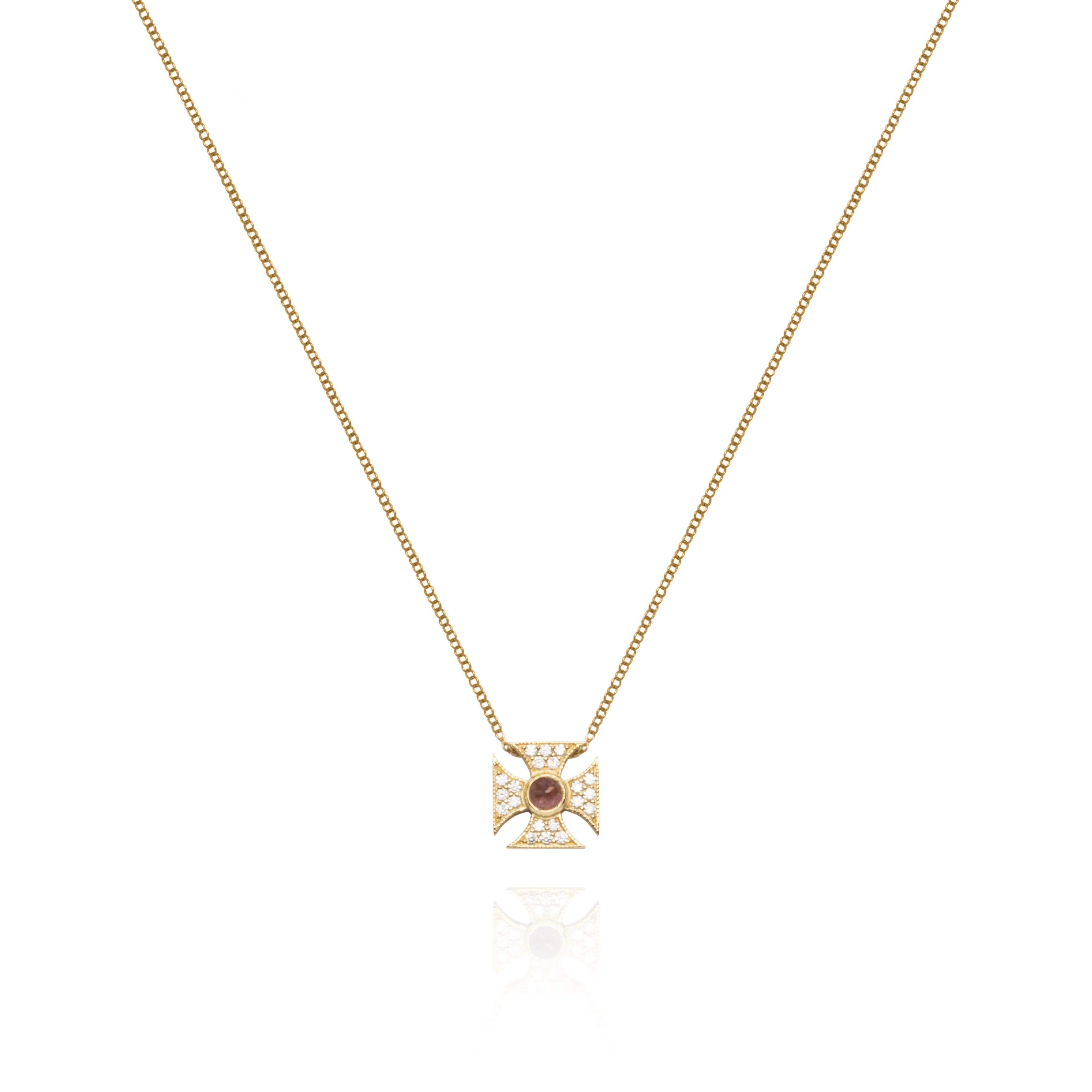 Signature Tourmaline Maltese Cross Necklace