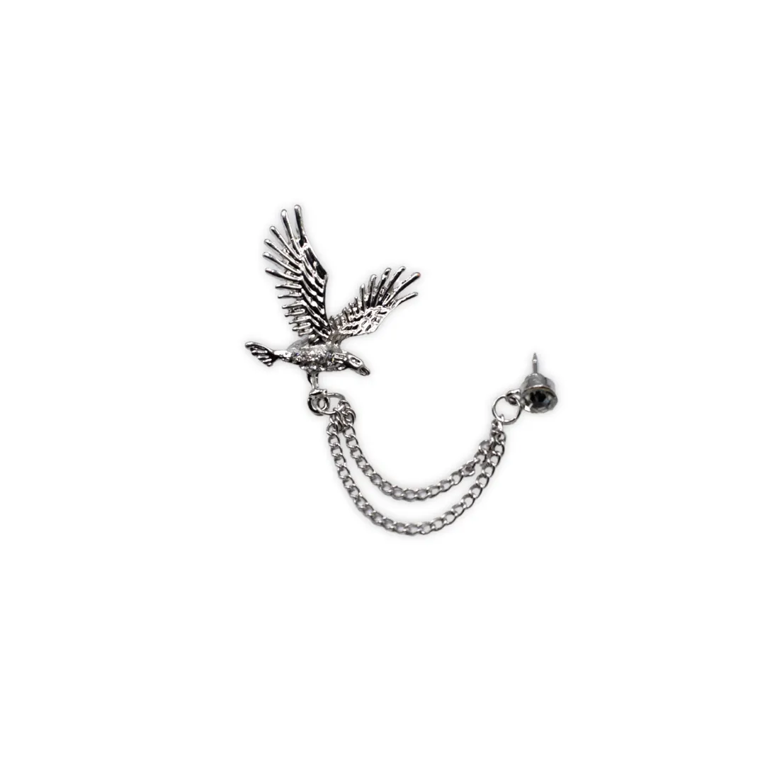SILVER FASHIONABLE EAGLE BROOCH