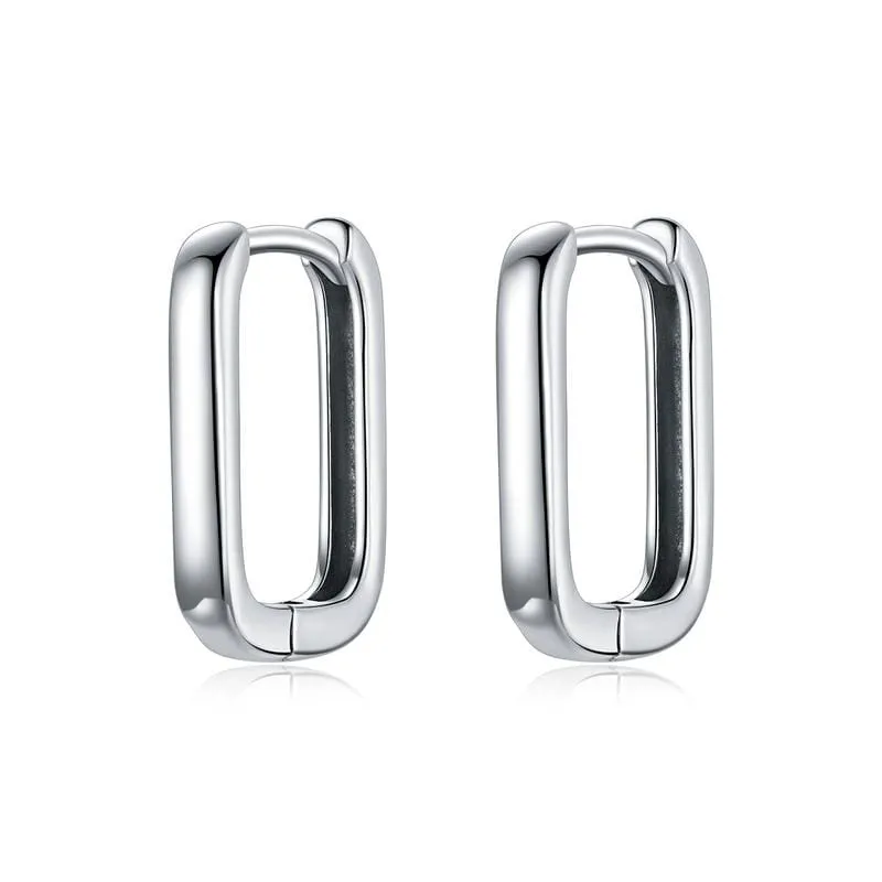 Silver Square Earrings