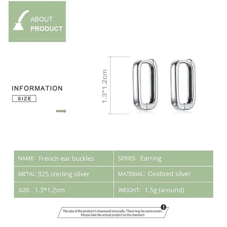 Silver Square Earrings