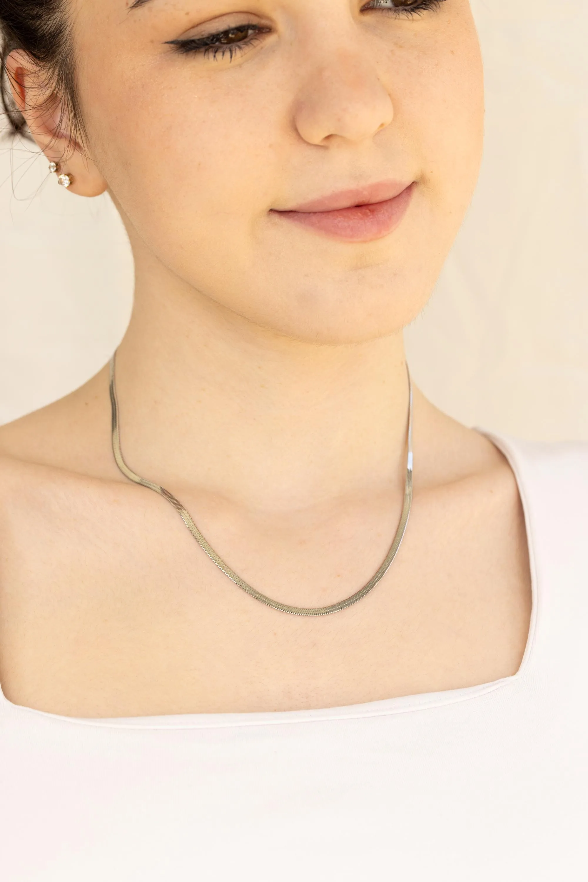 Silver Stainless Steel  Unisex Chain Necklace,WATERPROOF, Men Chain Necklaces, Christmas Gift.