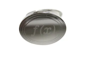 Silver Toned Etched Oval Mathematical Function of X Adjustable Size Fashion Ring