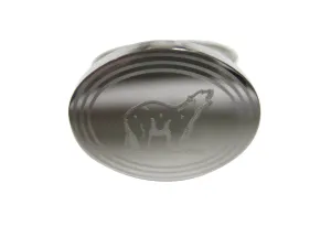 Silver Toned Etched Oval Polar Bear Adjustable Size Fashion Ring