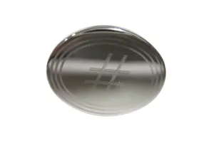 Silver Toned Etched Oval Pound Hash Tag Symbol Adjustable Size Fashion Ring
