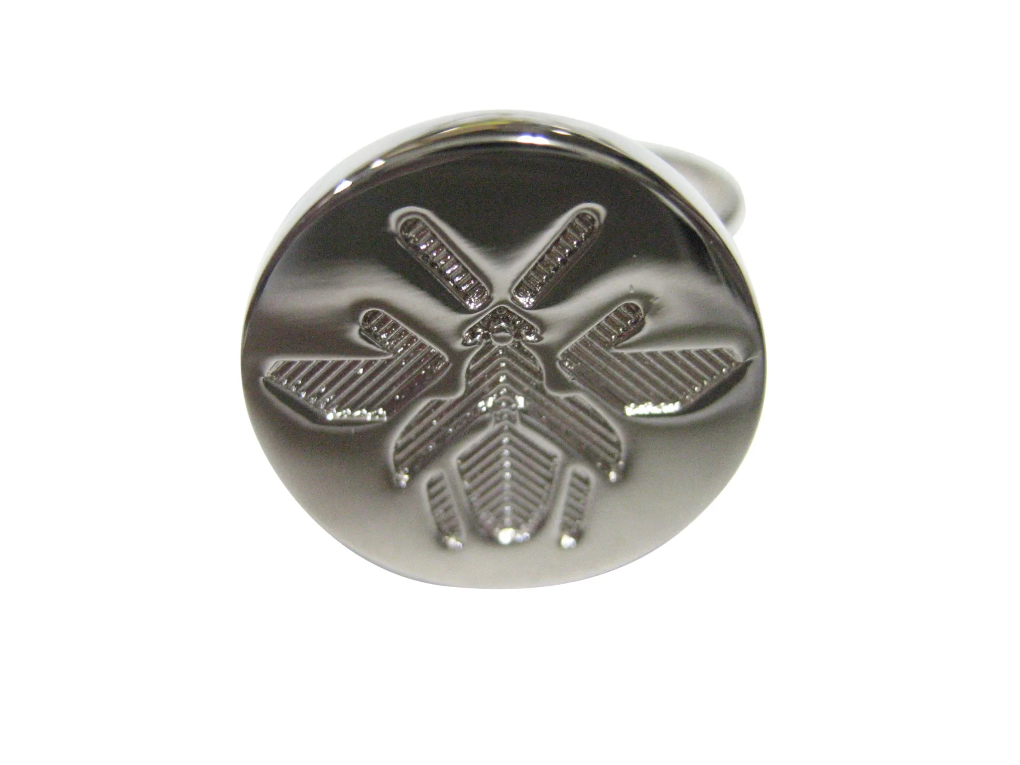 Silver Toned Indented Bee Design Adjustable Size Fashion Ring