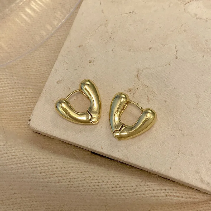Simple Square Silver Plated Hoop Earrings For Women