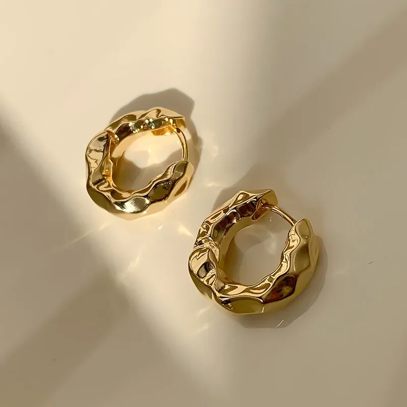 Simple Square Silver Plated Hoop Earrings For Women