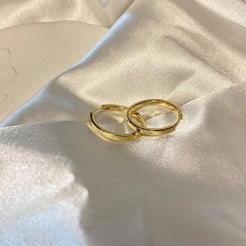 Simple Square Silver Plated Hoop Earrings For Women