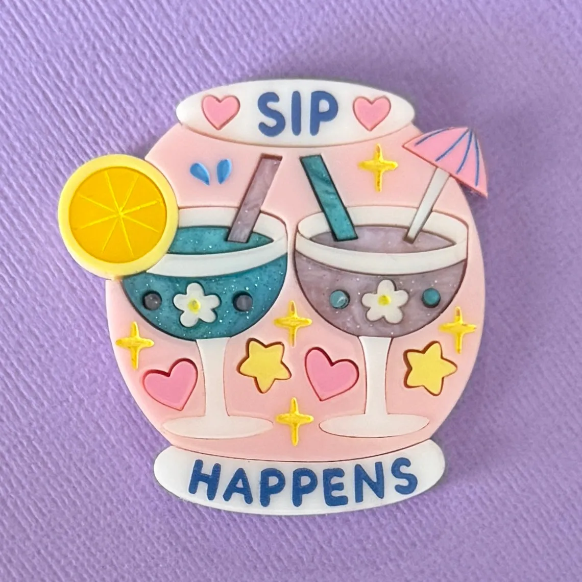 Sip happens  - Brooch