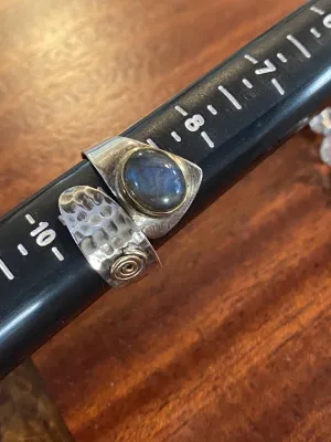 Size 9 Adjustable Labradorite Ring