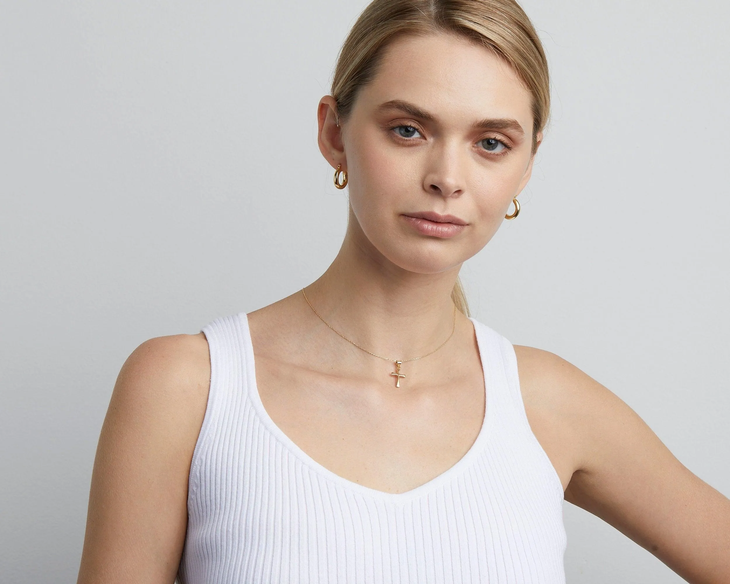 Small Cross Necklace - 18K Gold Vermeil