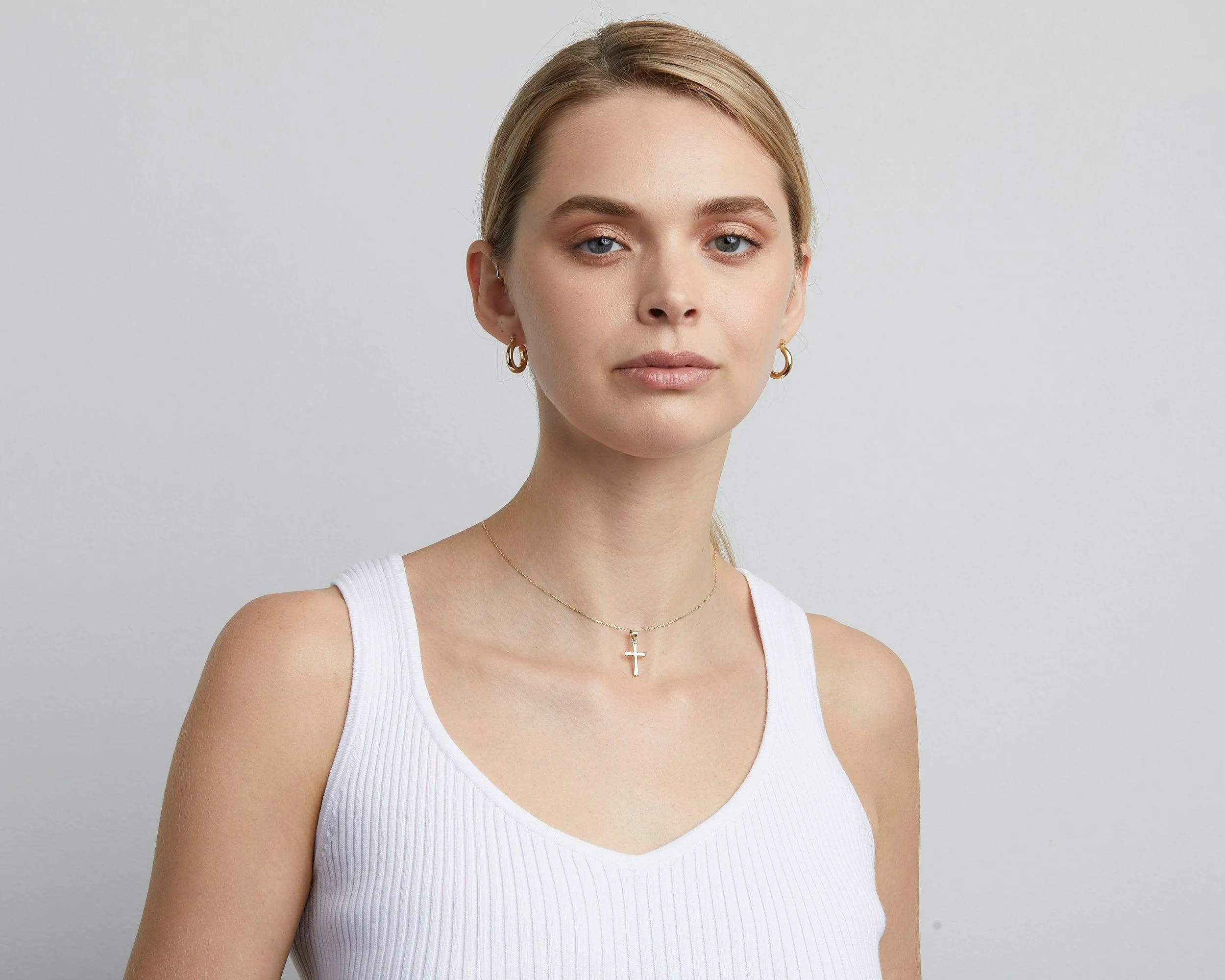 Small Cross Necklace - 18K Gold Vermeil