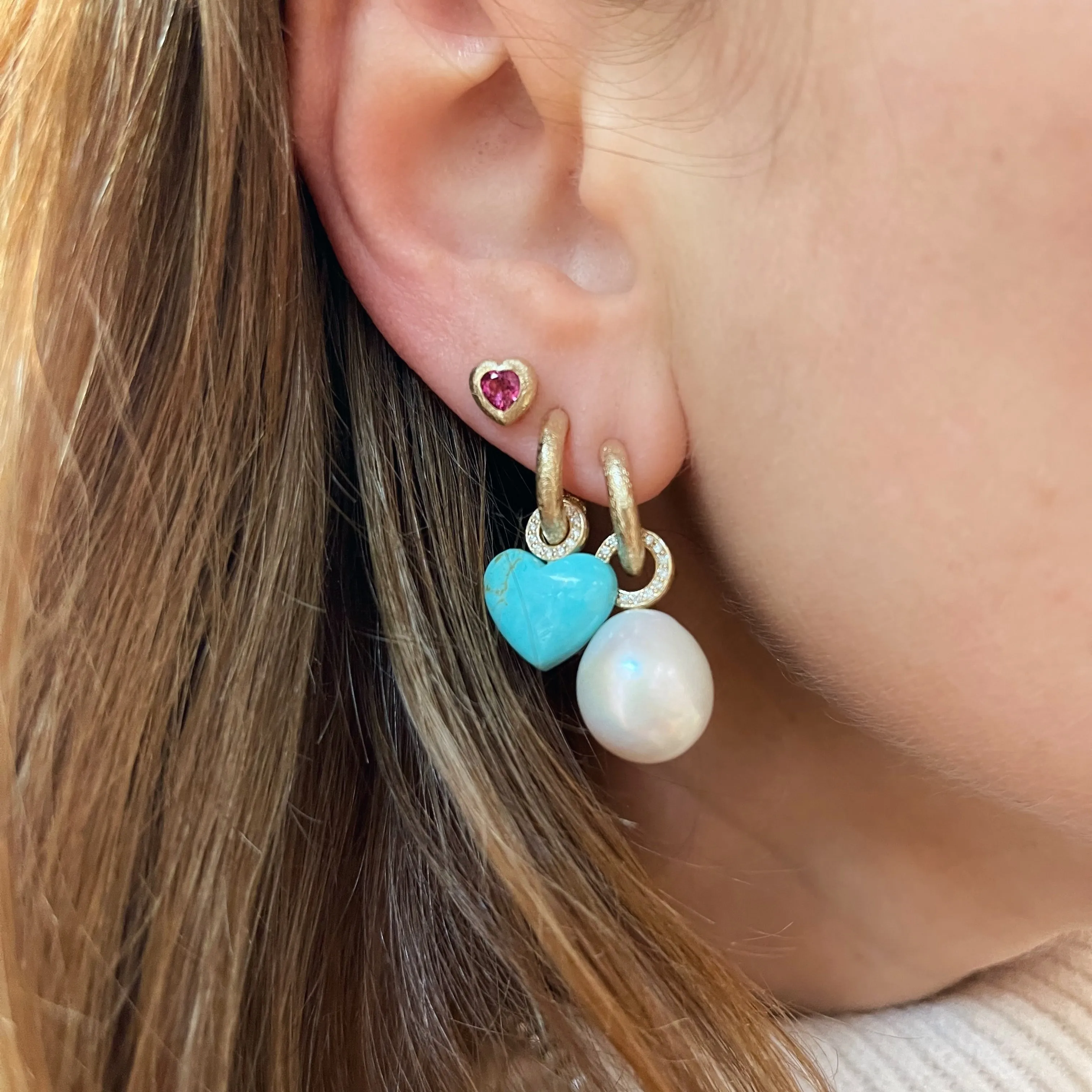 Small Harlow Turquoise Heart Charm
