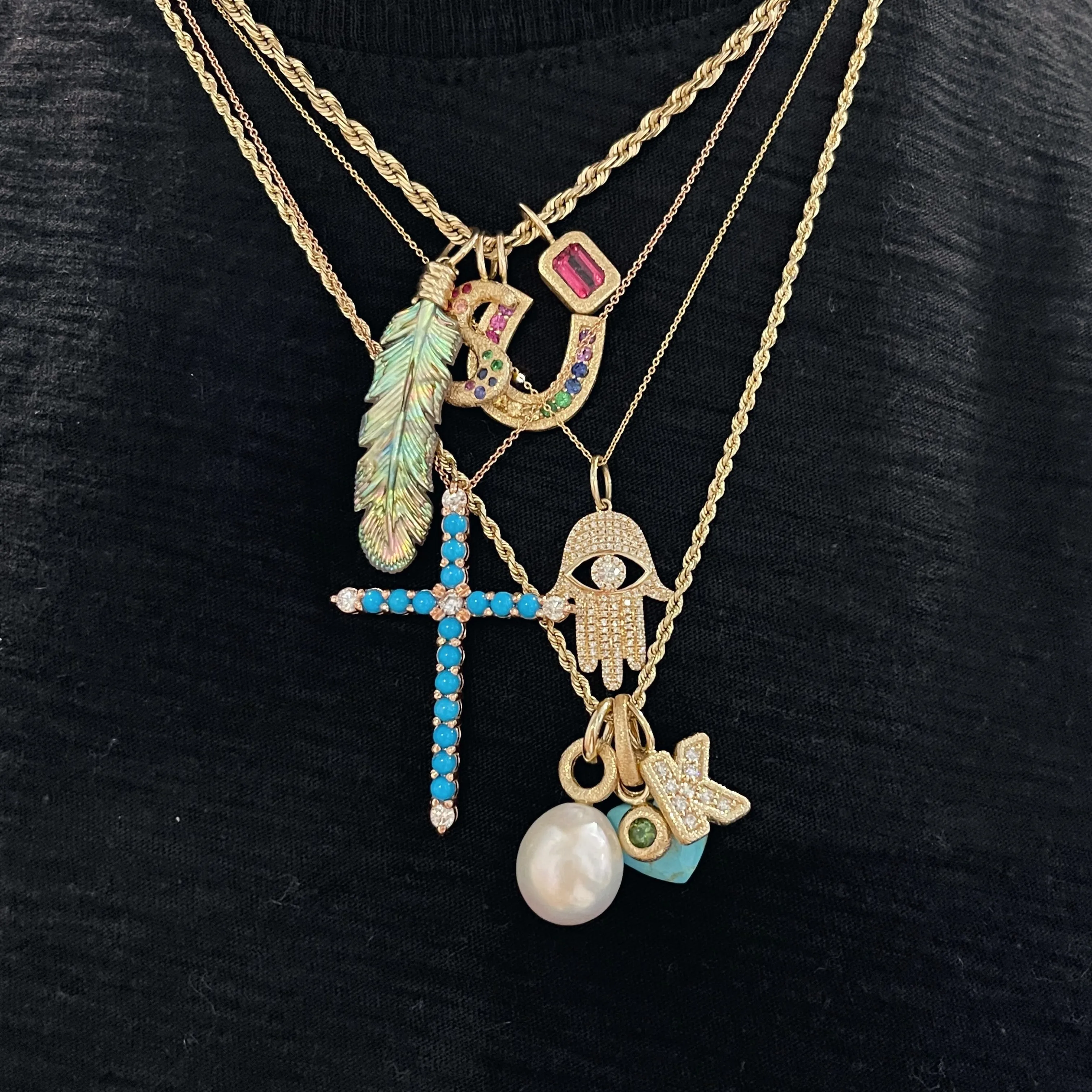 Small Harlow Turquoise Heart Charm