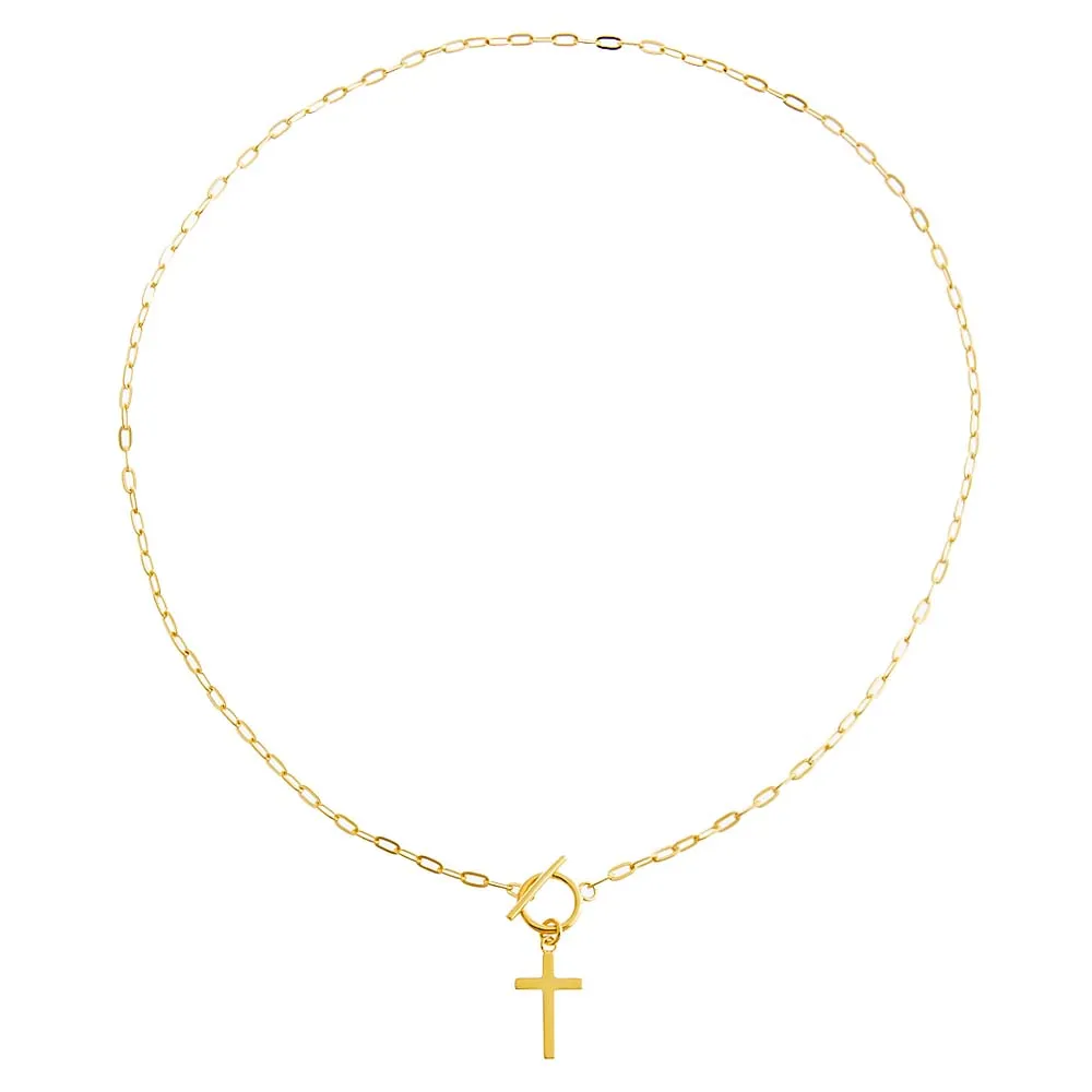 Solid Cross Toggle Necklace