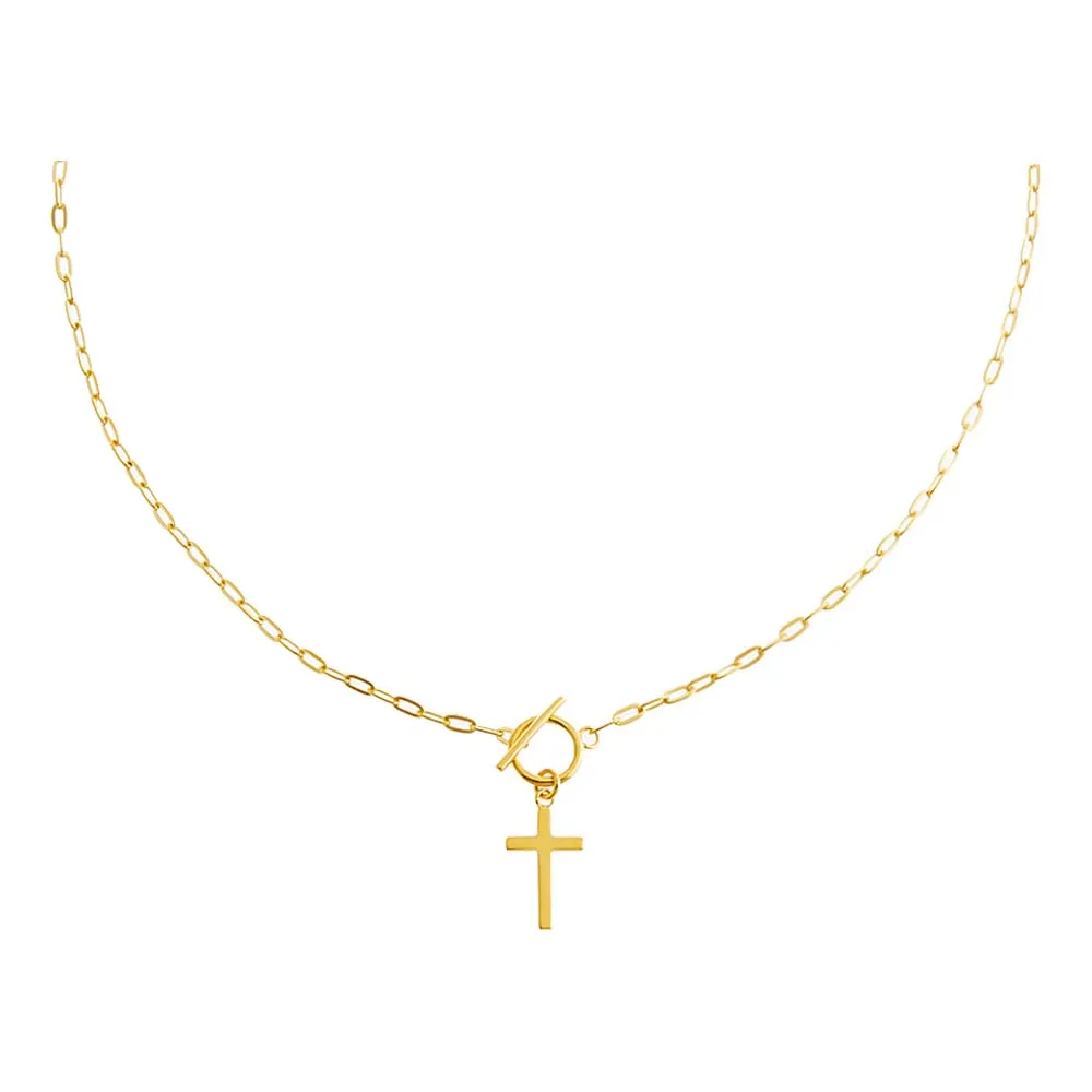 Solid Cross Toggle Necklace