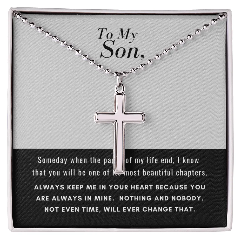Son, Always in my heart-Cross Necklace