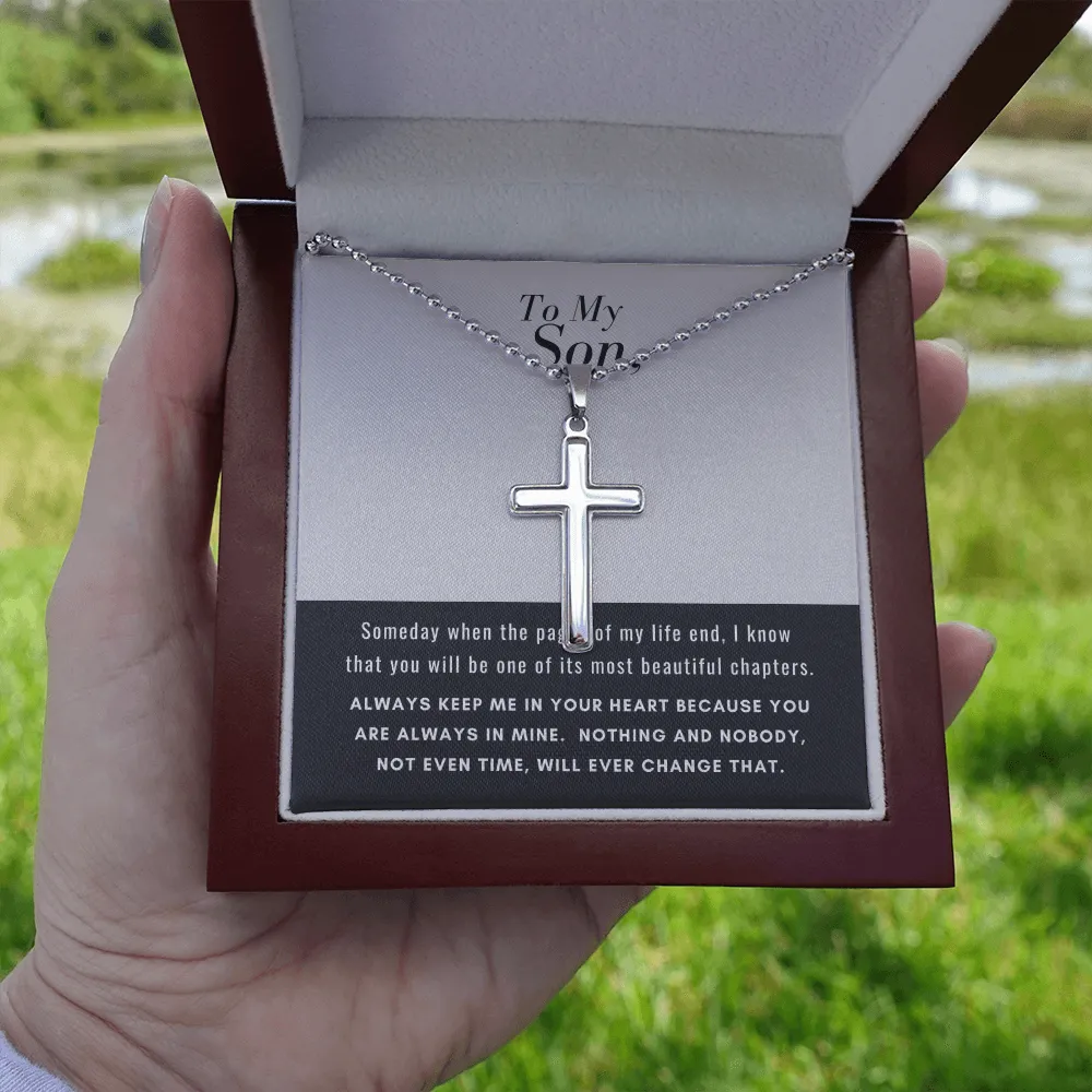 Son, Always in my heart-Cross Necklace