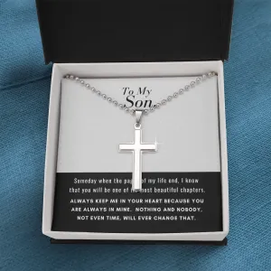 Son, Always in my heart-Cross Necklace