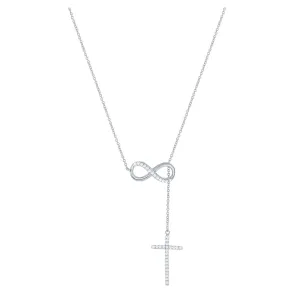 Sparkle Infinity and Cross Lariat Necklace