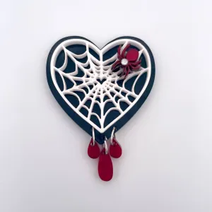 Spider heart  - Brooch