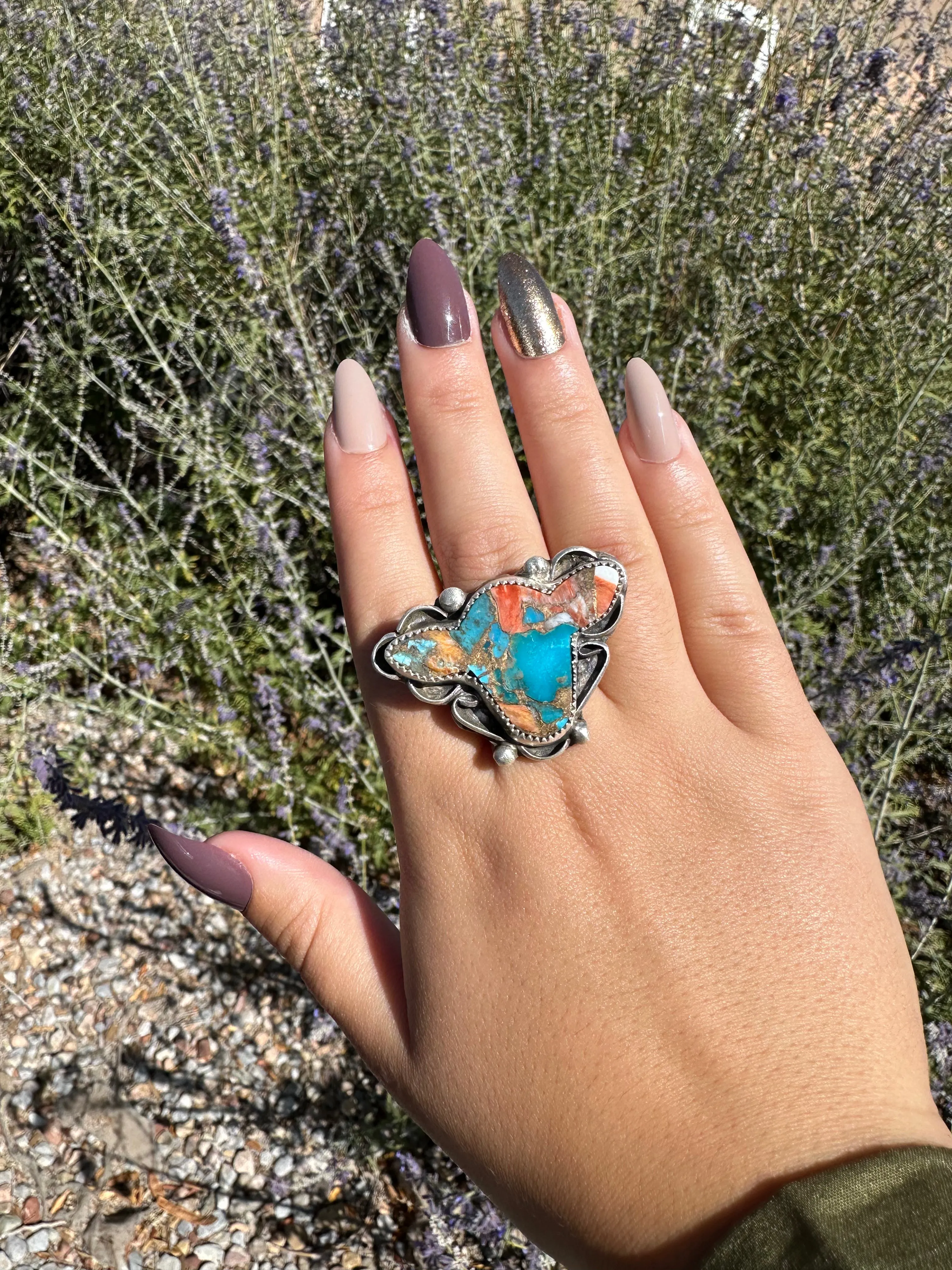 Spiny Turquoise Mix Cow Ring