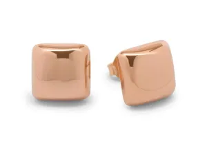 Square Domed Studs, Red Gold