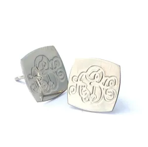 Square Monogram Stud Earrings