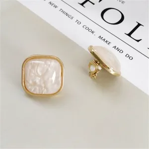 Square Resin stud Earrings 14K Gold Wedding Women Jewelry