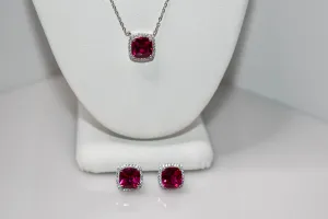 Square Stud Necklace Set