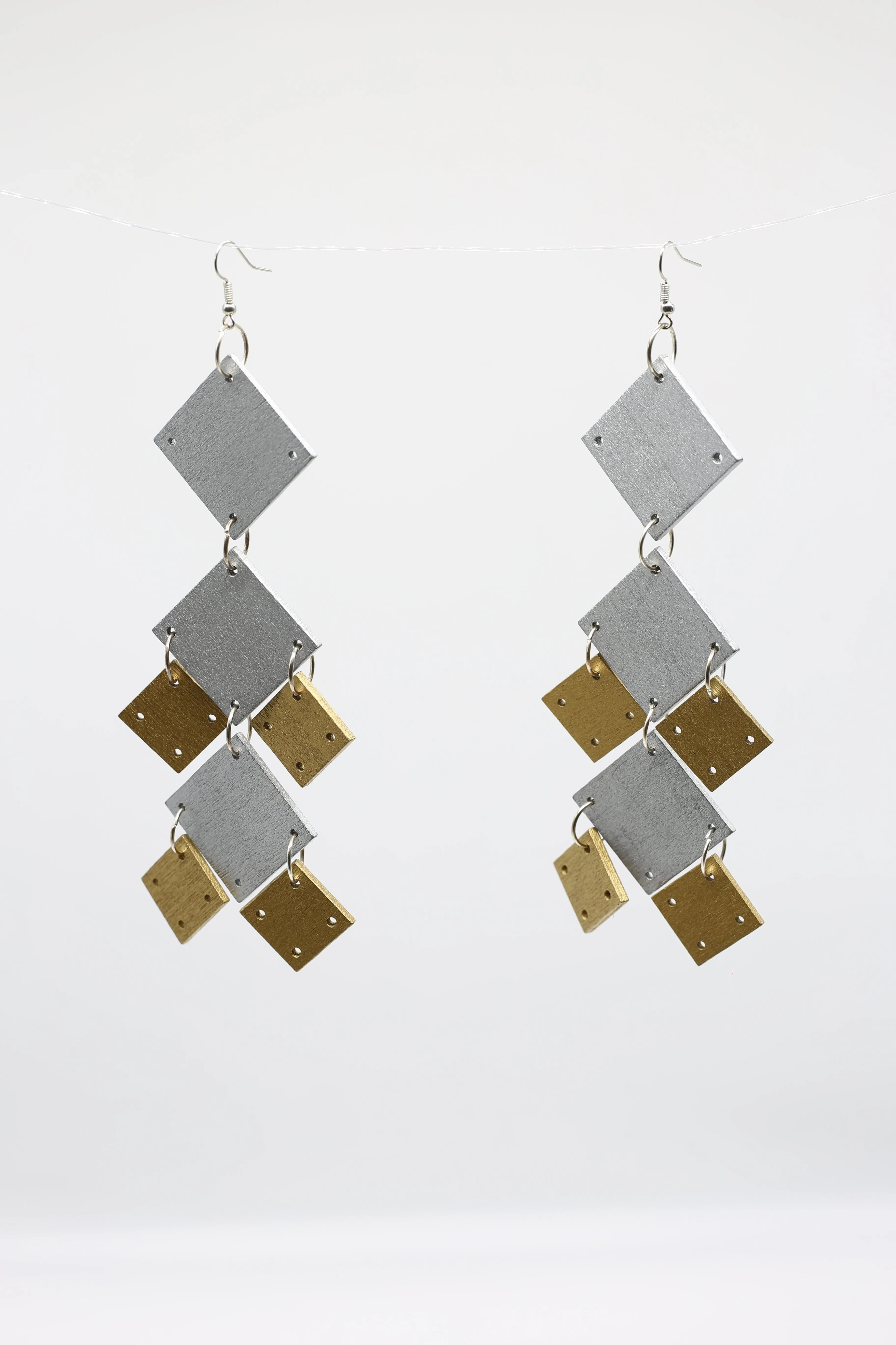 Squares Chandelier Earrings - Duo