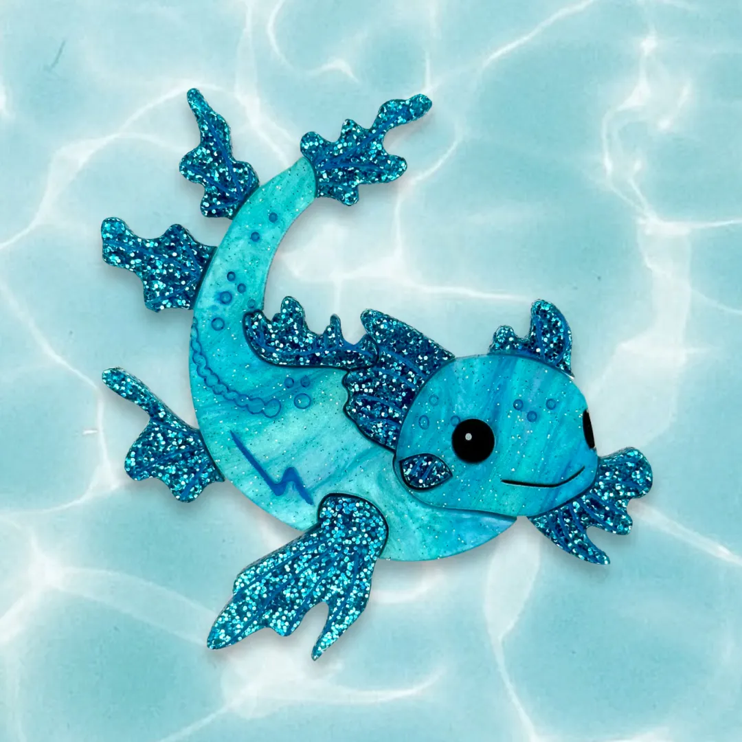 Squish Axolotl - brooch - Set of 4