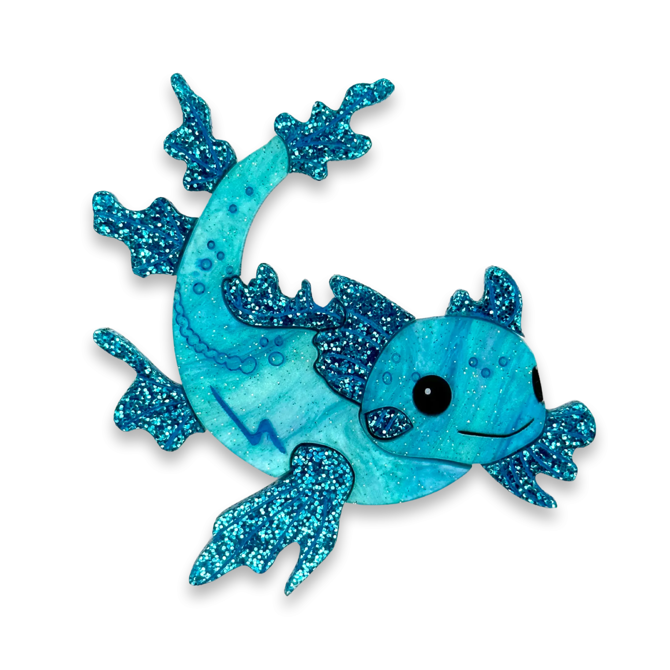 Squish Axolotl - brooch - Set of 4