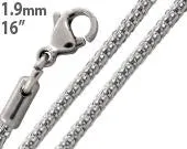 Stainless Steel 16" Snake Skin Mesh Chain Necklace 1.9 MM