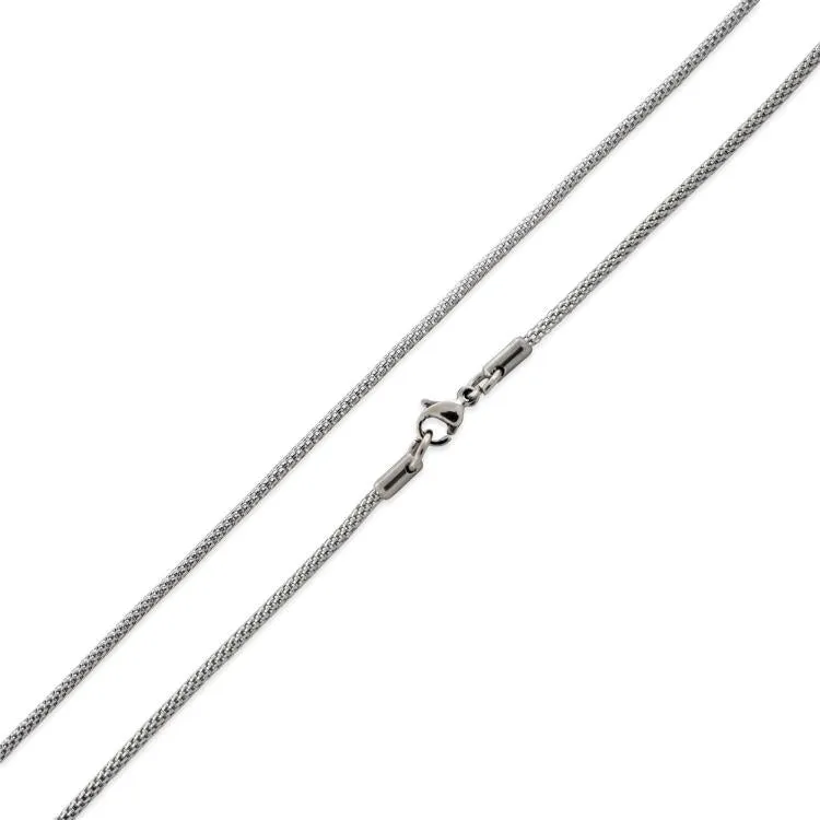 Stainless Steel 16" Snake Skin Mesh Chain Necklace 1.9 MM