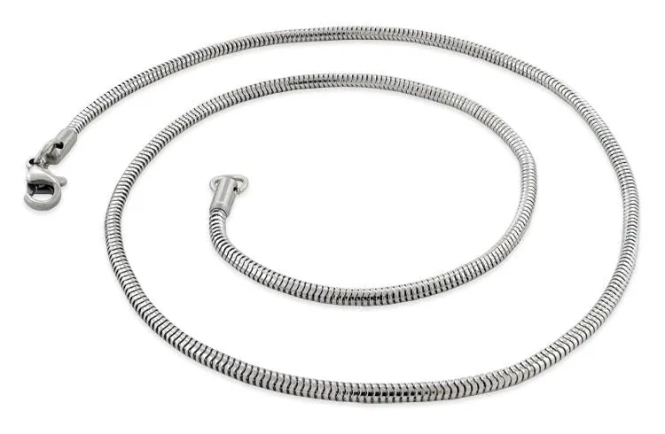 Stainless Steel 18" Snake Chain Necklace 2.4 MM