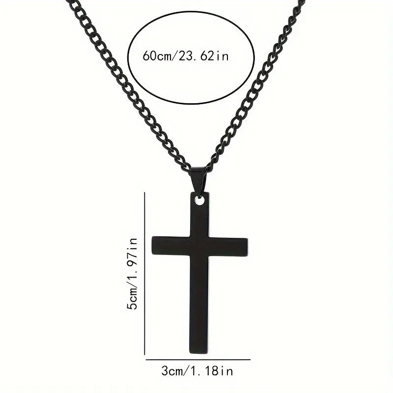 Stainless Steel Cross Necklace in Gold and Silver for Men and Women