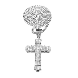 Stainless Steel Cross Pendant Necklace for Men