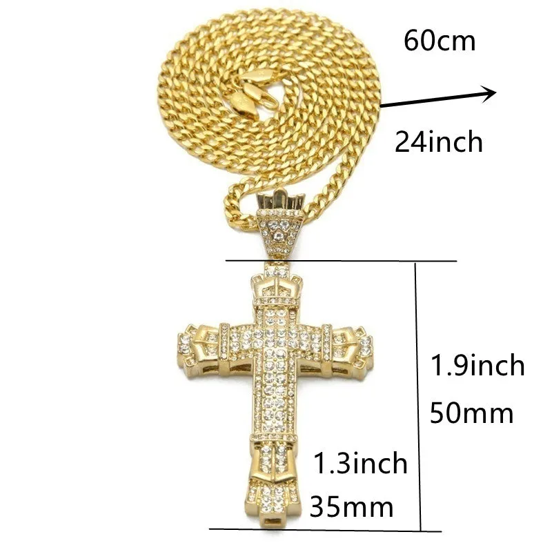 Stainless Steel Cross Pendant Necklace for Men