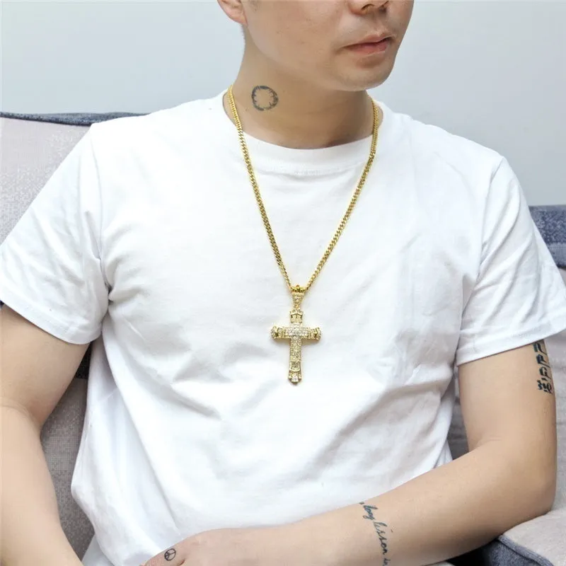 Stainless Steel Cross Pendant Necklace for Men