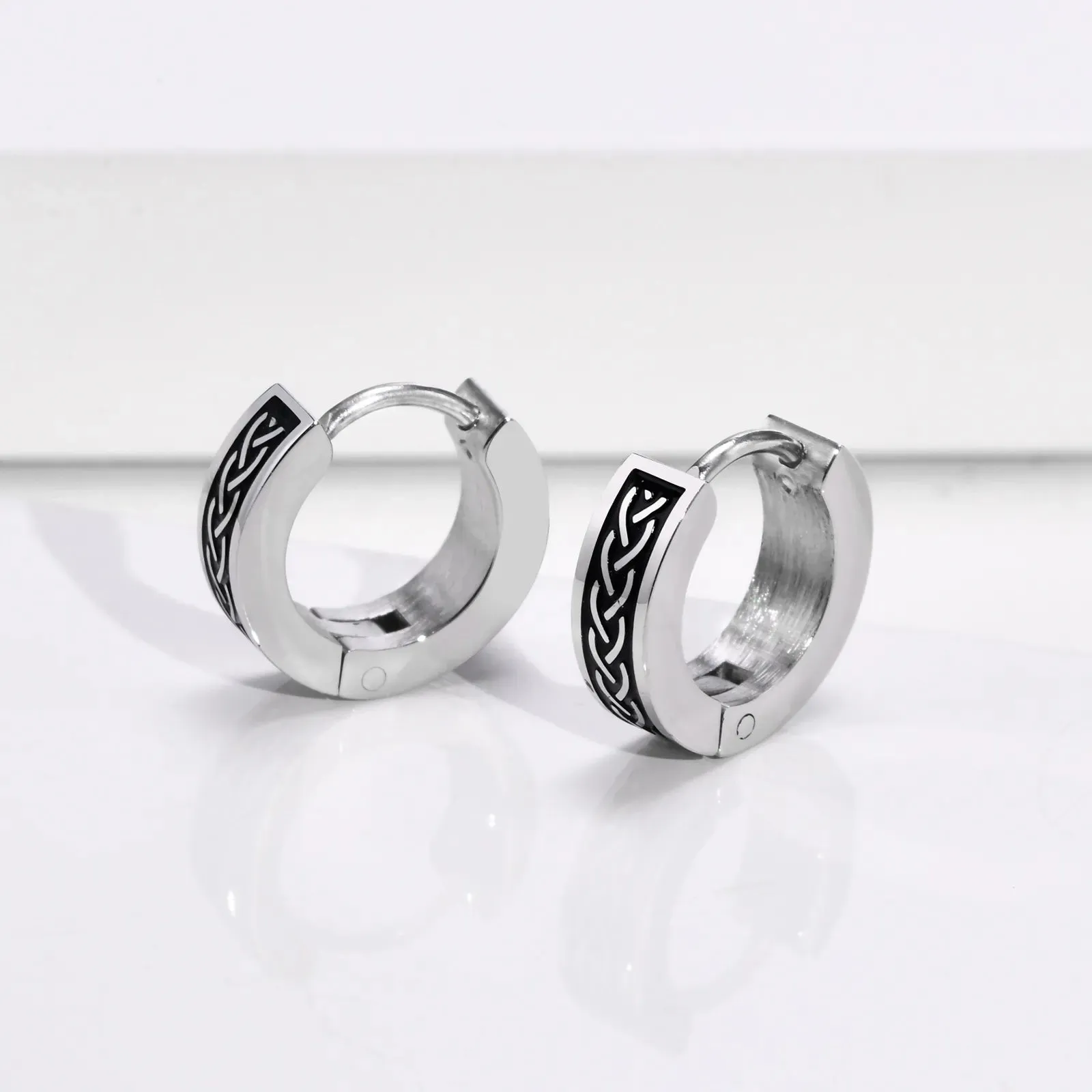 Stainless Steel Rock Punk Huggie Earrings For Men