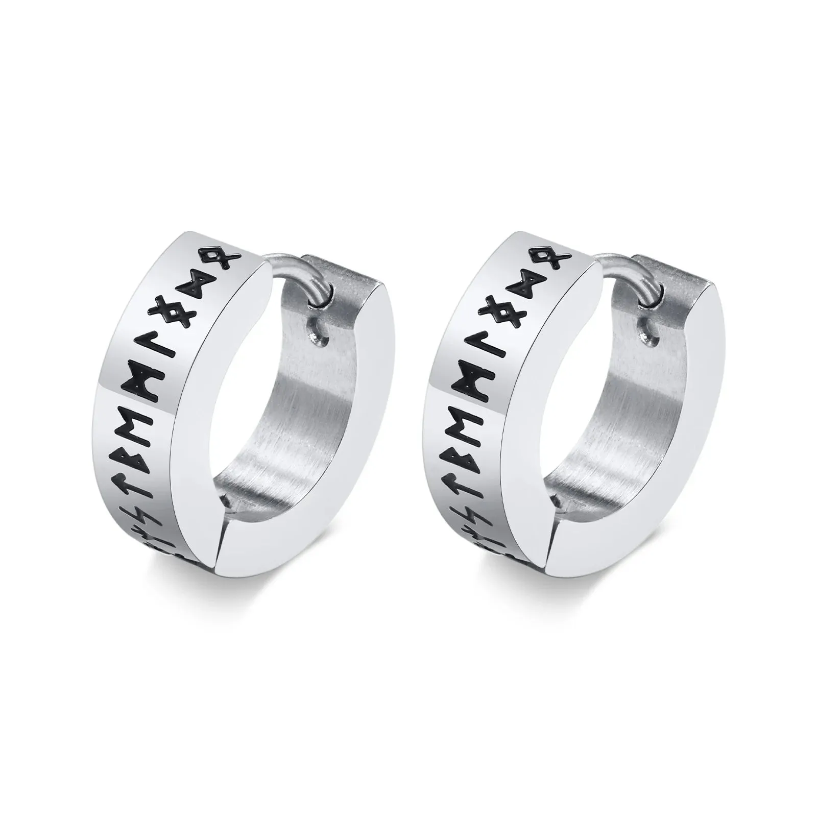 Stainless Steel Rock Punk Huggie Earrings For Men