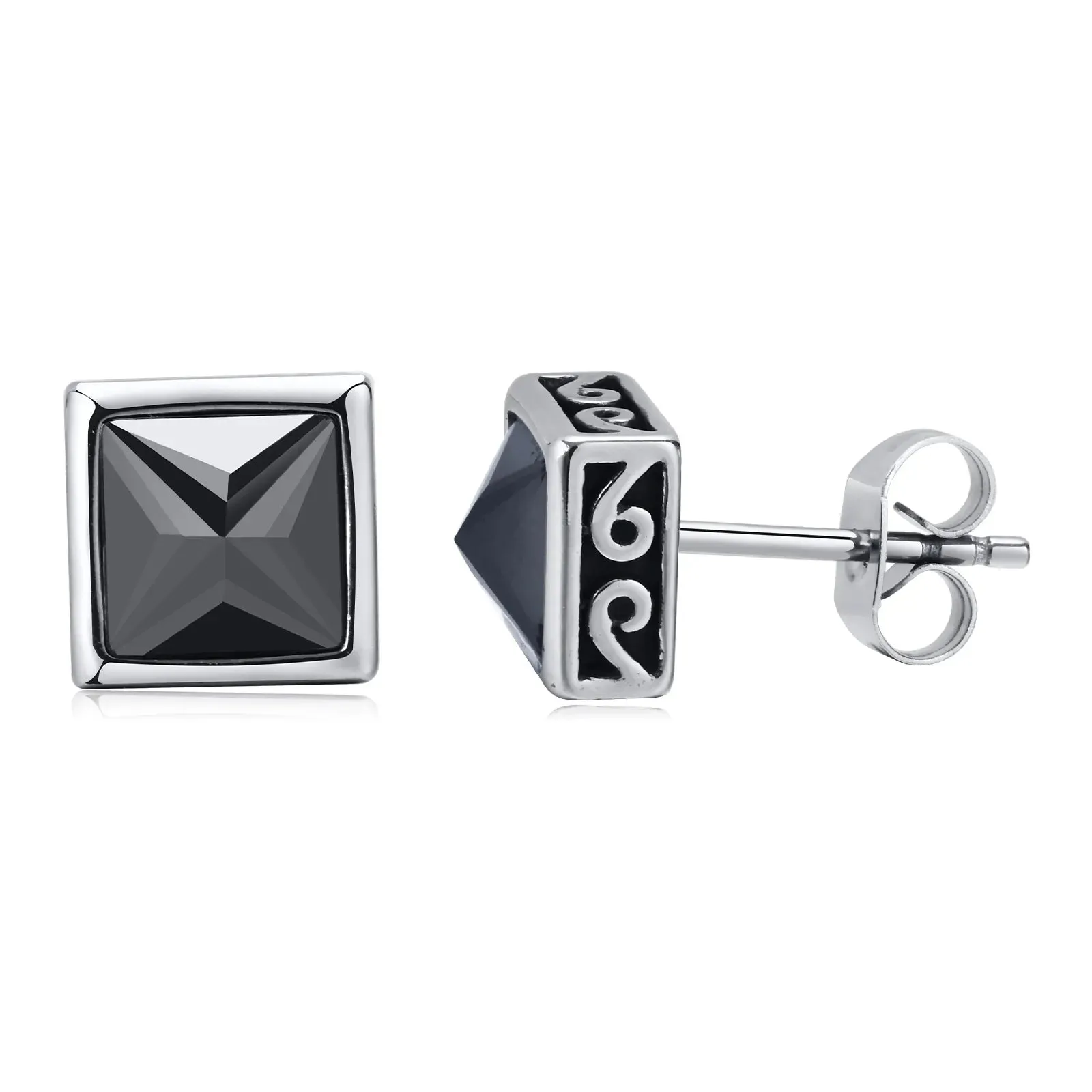 Stainless Steel Rock Punk Huggie Earrings For Men