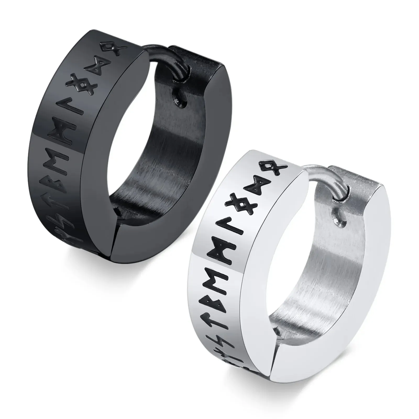 Stainless Steel Rock Punk Huggie Earrings For Men