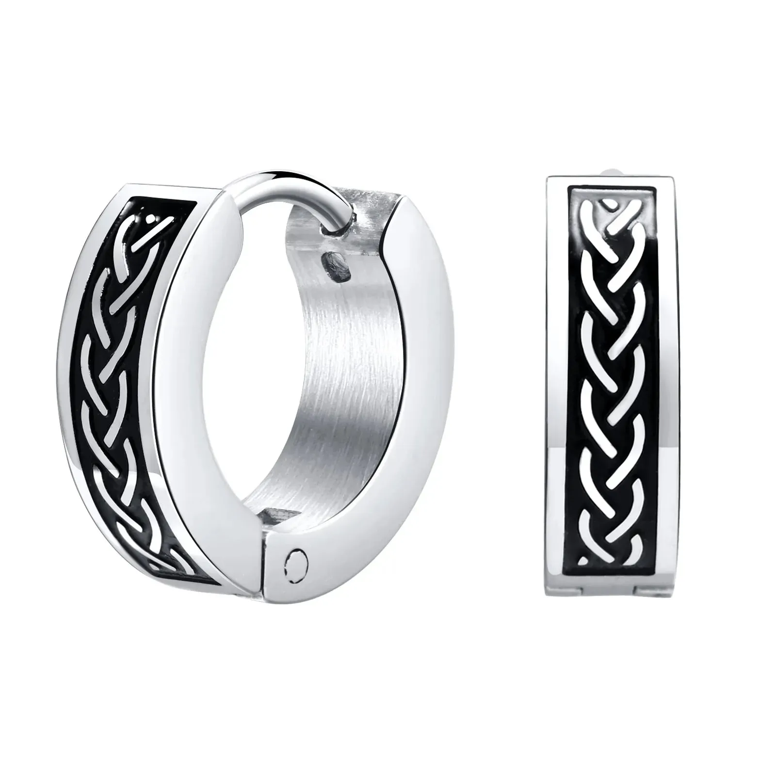 Stainless Steel Rock Punk Huggie Earrings For Men