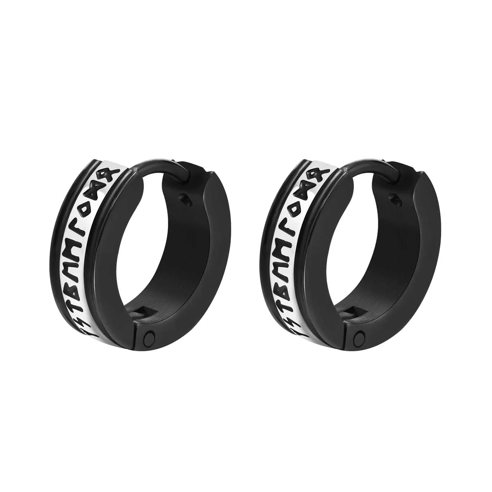 Stainless Steel Rock Punk Huggie Earrings For Men