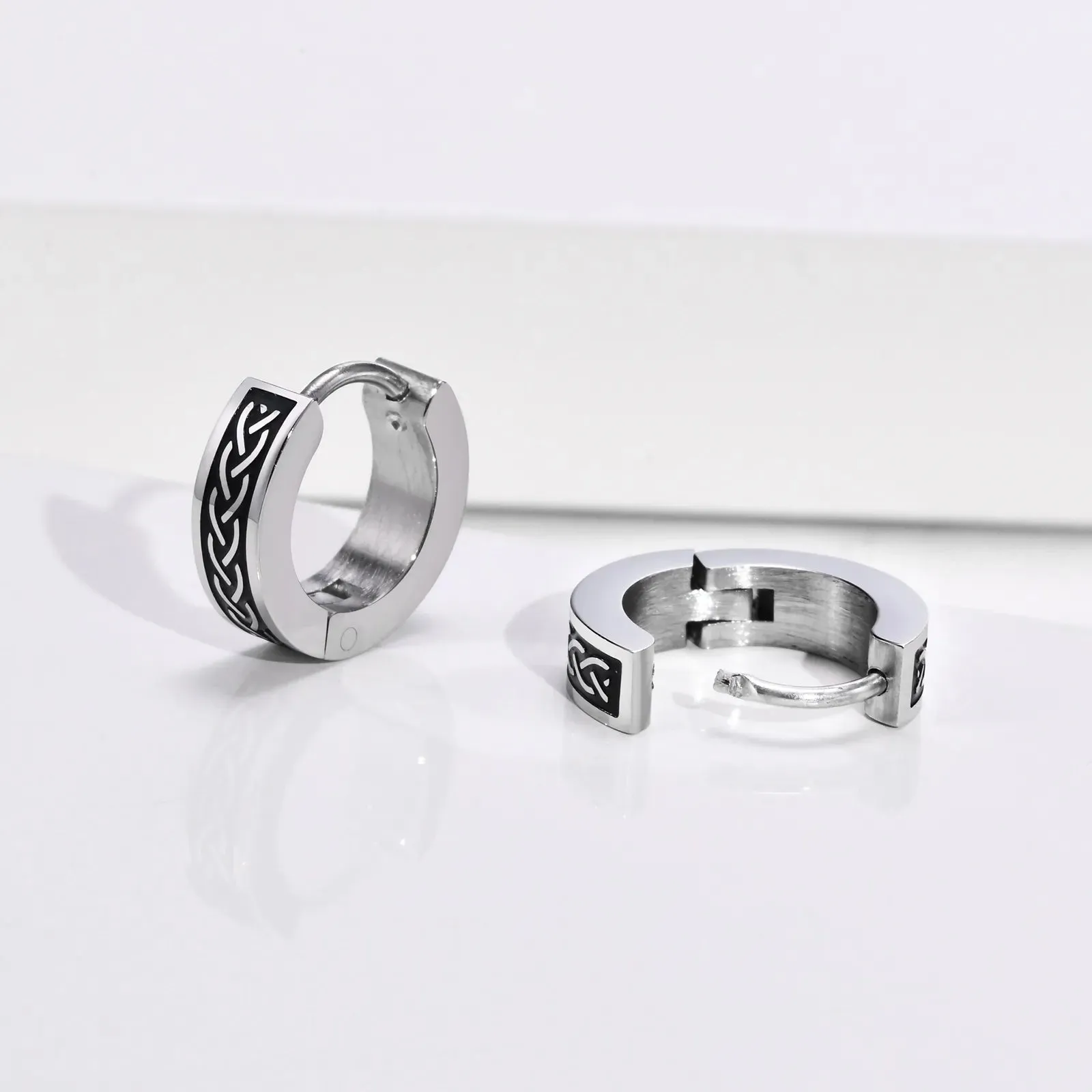 Stainless Steel Rock Punk Huggie Earrings For Men