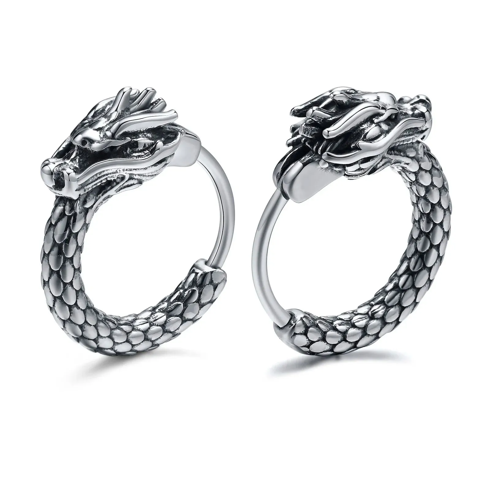 Stainless Steel Rock Punk Huggie Earrings For Men