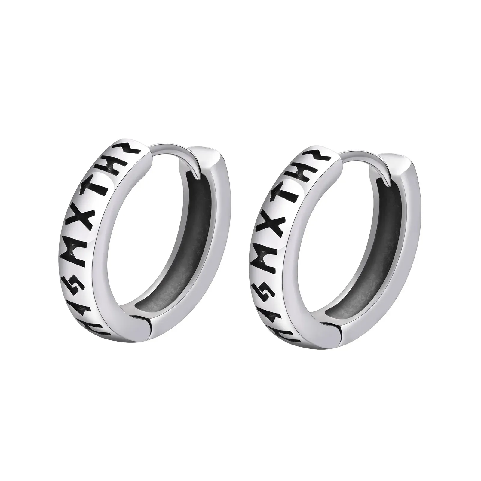 Stainless Steel Rock Punk Huggie Earrings For Men